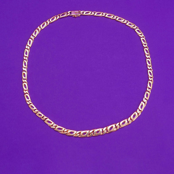 Collier ras du cou serpent royal, en argent plaqué or