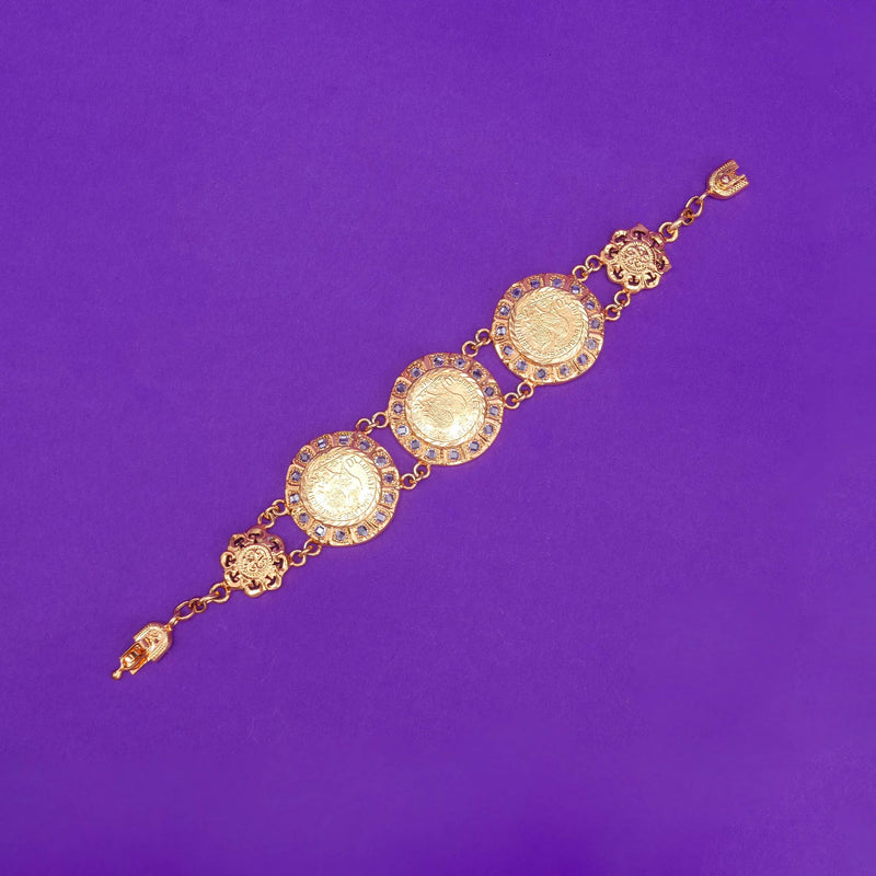 gourmette louis du coq beldi, en argent plaqué or